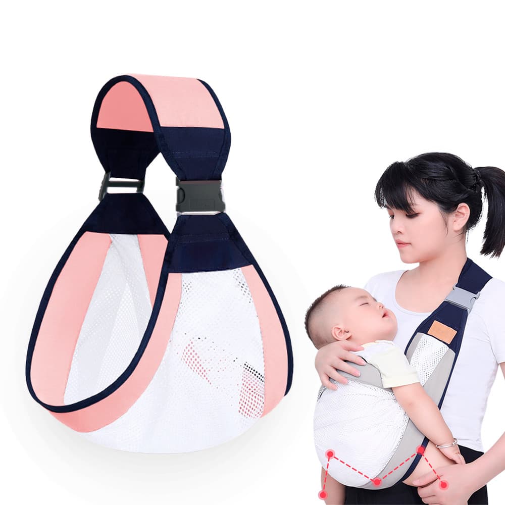 Sling Bebê Canguru Ajustável Rosa - Conforto e Praticidade para Carregar Seu Filho