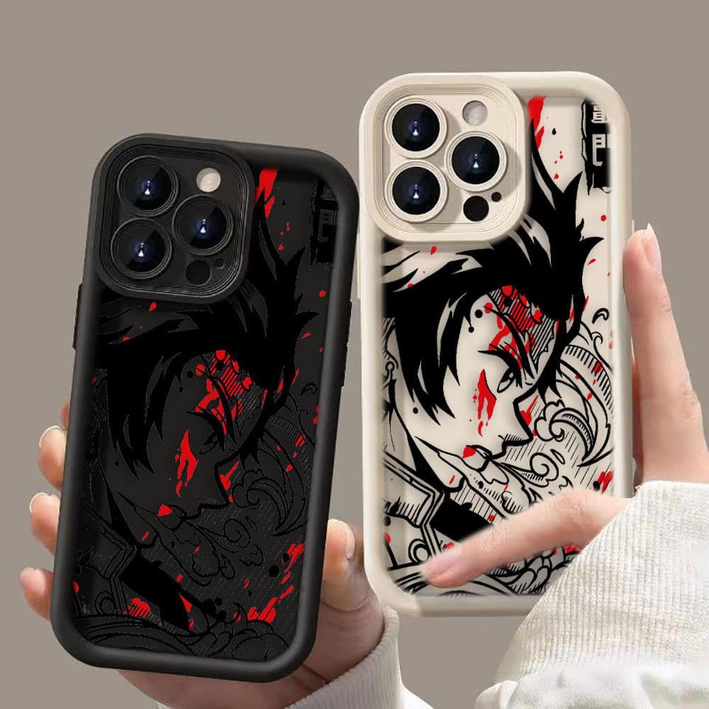 Anime D-Demon Slayer Kimetsu No Yaiba Porta Angel-eye Passo Caixa De Silicone Para Telefone Apple iPhone 15 15Plus 15Pro 15ProMax 14 13 12 11 Pro Max Plus XR XS X 6 6s SE 2020 2022 7 8 Mini