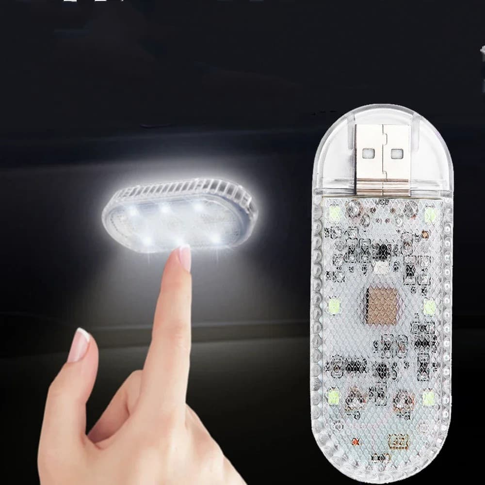 Luz Decorativa Nocturna De Leitura No Teto Do Carro mini touch light USB Com Carregamento