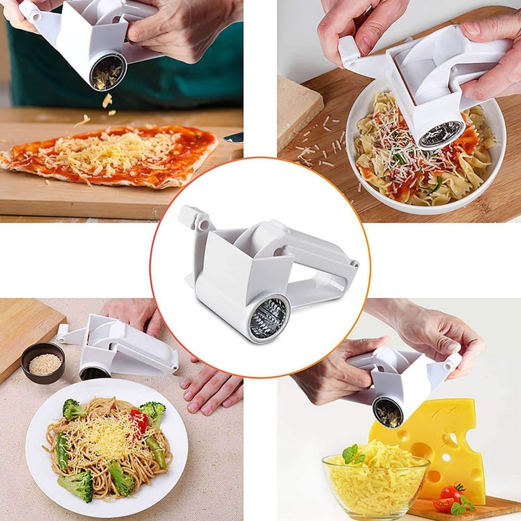Ralador De Queijo Manivela Inox E Plástico Cabo Ergonômico Multiuso