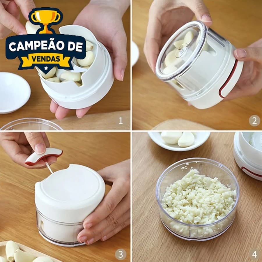 Mini Processador 2 Lâminas de Alimentos Manual Triturador