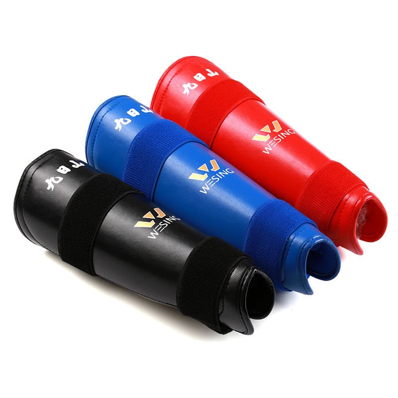 Crianças Adultos 1 Par PU Sanda MMA Muay Thai Caneleiras Protetor De Perna Kickboxing Artes Marciais Wushu Equipamento D