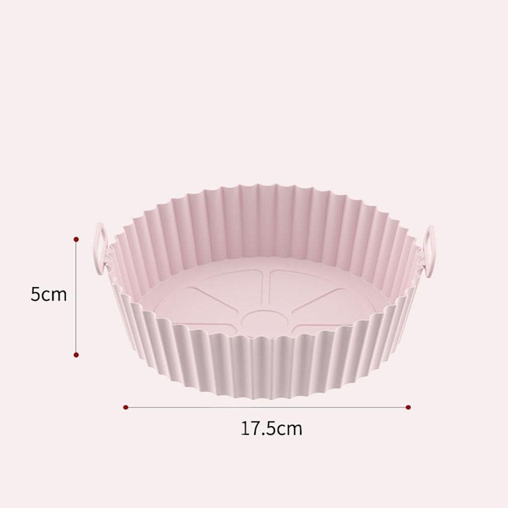 Forma Para Air Fryer De Silicone Redonda 18 cm Cozinha Forro Antiaderente Reutilizável