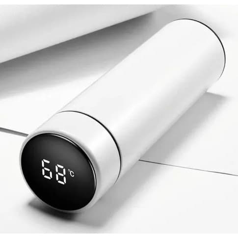 Garrafa Térmica Led com Termômetro(Normal)-Branco