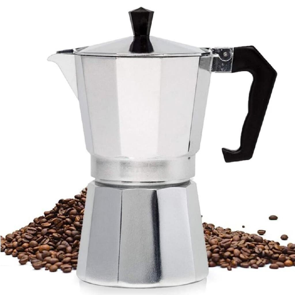 Cafeteira Manual MOKA Italiana de Alumínio Rápido E Prático Café Expresso 200ml Filtro Reutilizável