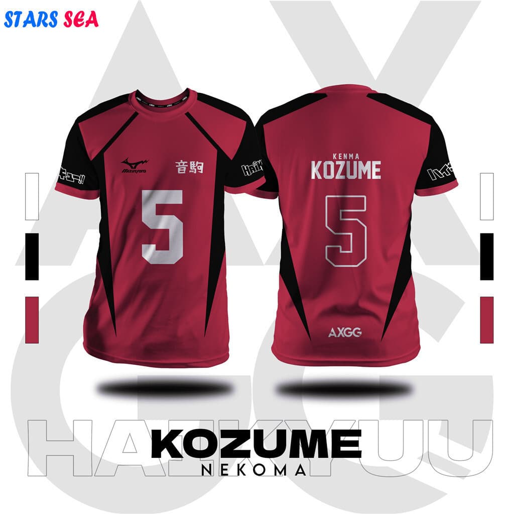 Haikyuu Nekoma Kozume Anime Camiseta Alta Moda Casual Top De Manga Curta
