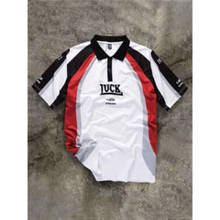 Manfinity Sporsity Camisa Polo masculina de verão Casual esportiva diária solta contraste cor gola estampa de letras man