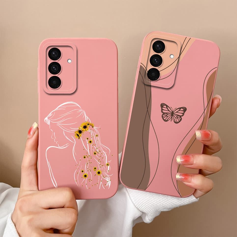 Para Samsung Galaxy A26 A56 5G Caso De Telefone Luxo Bonito Padrão Flor Anti Deslizamento Proteção Da Câmera Macio Silic