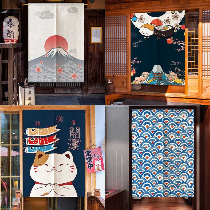 Cortina Japonesa De Entrada , De Porta De Feng Shui , Meia , Divisória À Prova De Fumaça , Decoração De Casa , Privacida