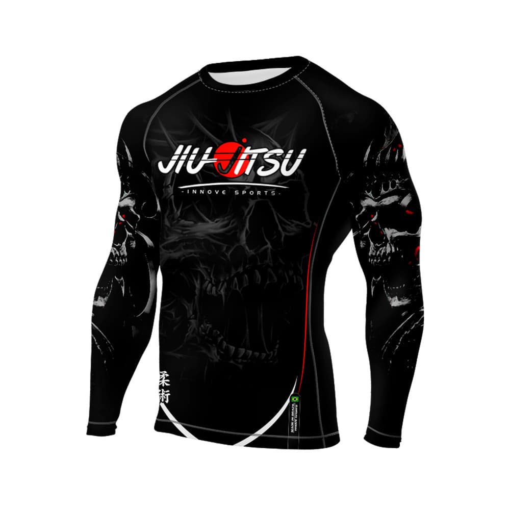 Rash Guard Manga Longa Jiu-jitsu Caveira Bjj Innove