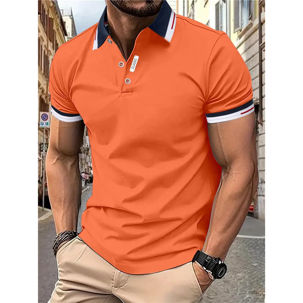 Camisa Preta Elegante Masculina – Polo Casual E Esportiva De Manga Curta