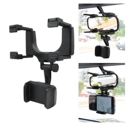 Suporte Veicular Universal Clipe Telefone Celular GPS Fixação Espelho Retrovisor Carro Rotação 360°