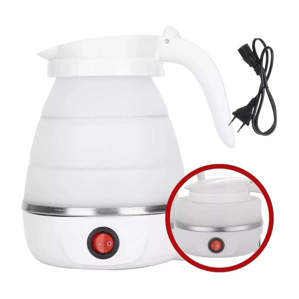 Jarra Elétrica De Silicone Portátil 600ml 110 V Chaleira Desliga Automaticamente