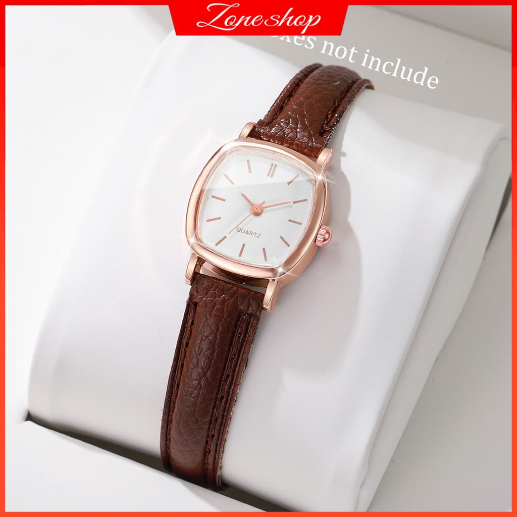 Moda Pulseira De Couro Pequeno Mostrador Feminino Relógio De Quartzo Senhoras Relógios De Pulso Simples (Sem Caixa)