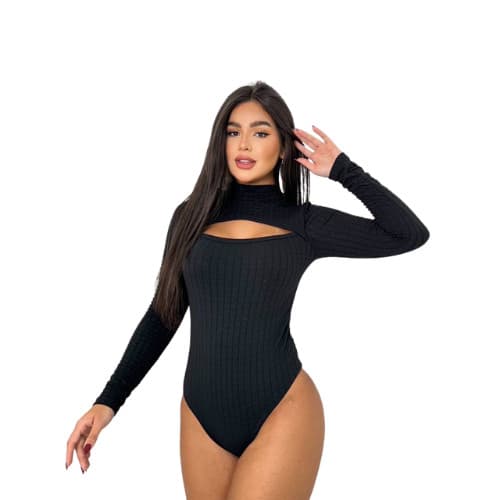 Body Femme Chic: Manga Longa e Gola Elegante!