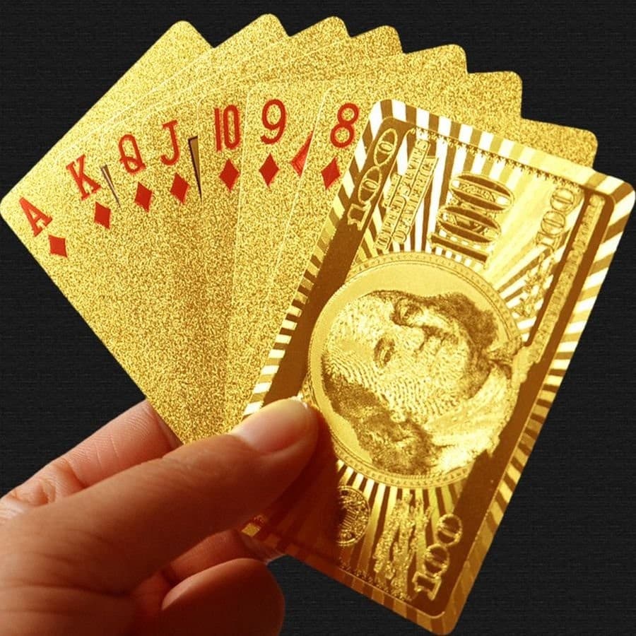 Baralho Dollar Poker 52 Cartas P'agua Jogo Dourado