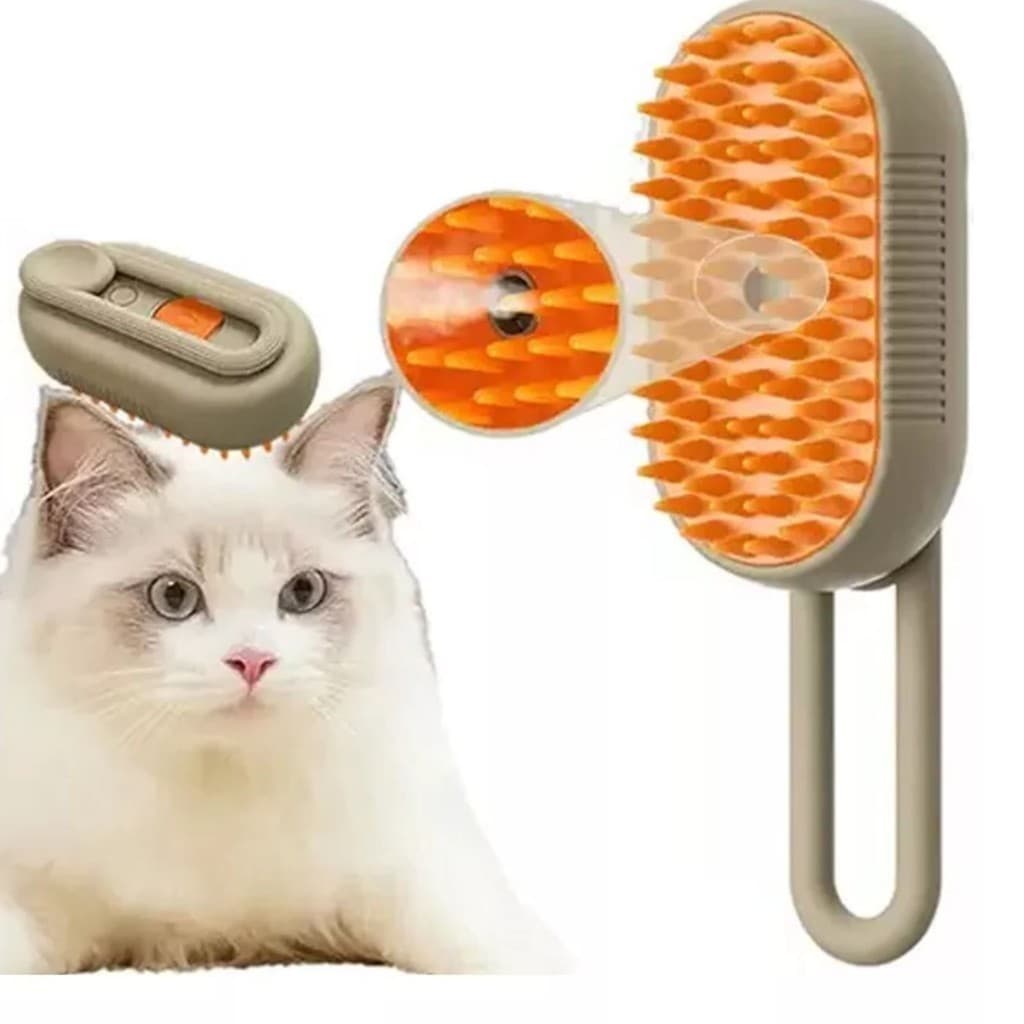 Escova Premium Vapor Autolimpante Gatos Caes Luxo Pente de Massagem com Spray