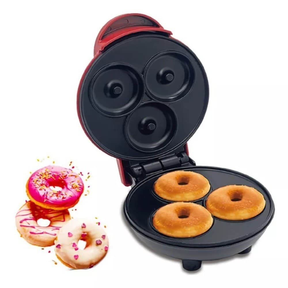 Máquina de Donuts Sokany Faz 3 Mini Rosquinhas Perfeitas com Revestimento Antiaderente 110V