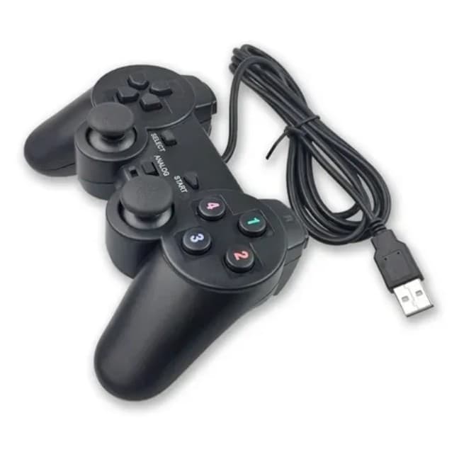 Controle Compativel Playstation 2 Usb Manete Pc Analógico Vibratório Computador Leve