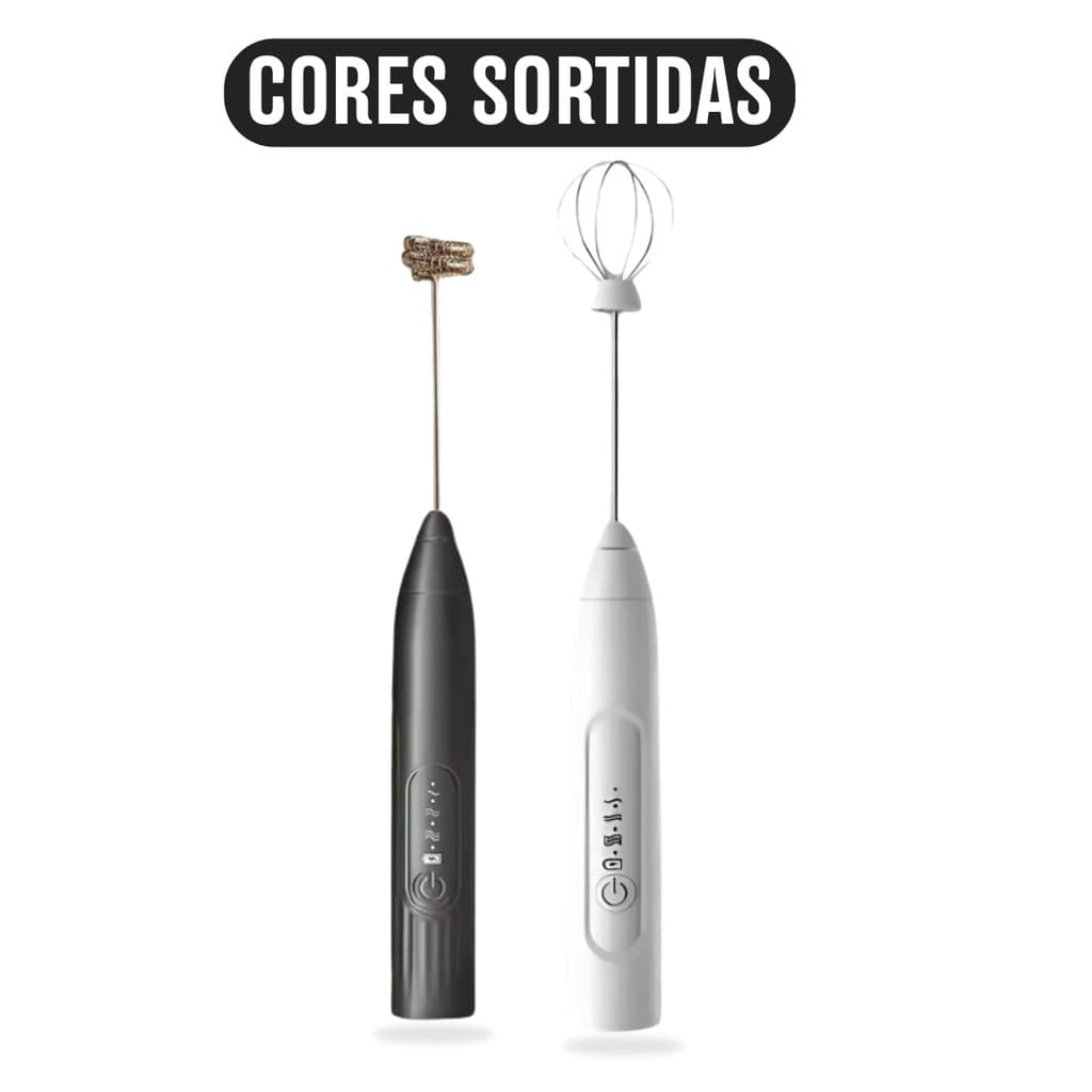 Batedor Misturador Mixer Elétrico para Bebidas Leite Café Clara de Ovo 2 em 1