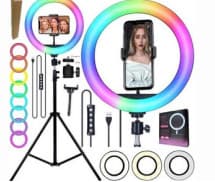 Ring 12 Ring Light 12 Polegadas Rgb Led 30 + Tripé 2,11m + Ring Light 8 Polegadas