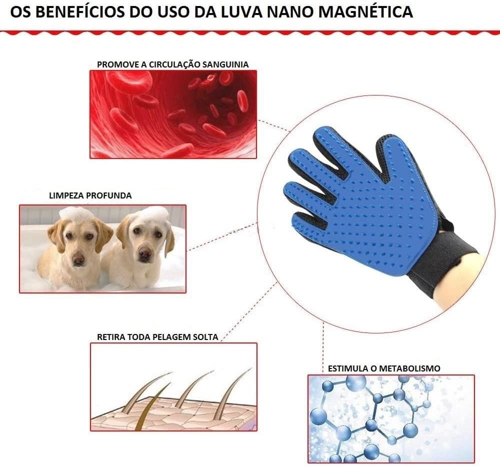 Luva Pet Escova Para Remover Pêlos Animais