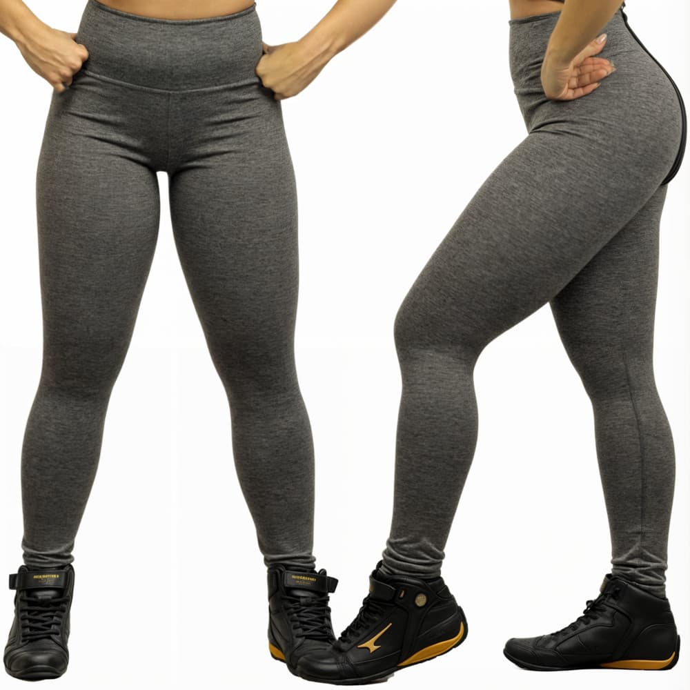 Legging Academia Suplex Lisa Premium não Transparece - Cinza (GG)