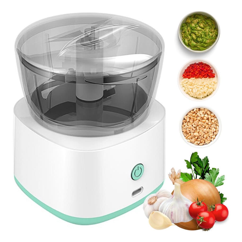 Mini Processador de Alimentos Triturador 3 Laminas Elétrico Alho S/fio Alimentos Usb