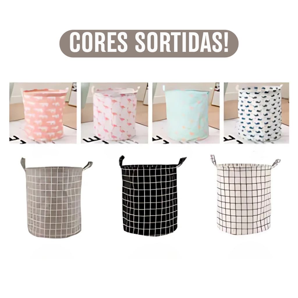 Cesto Organizador Roupa Suja Dobrável Multiuso 40L- BM-F1291 - (Cores Sortidas)