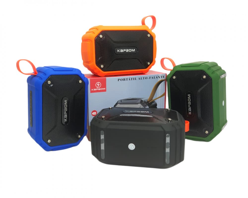 Caixa de Som Bluetooth 7W Portátil - Impermeável Preto
