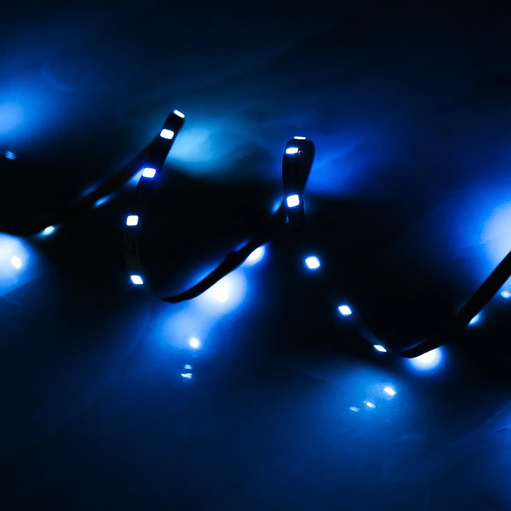 Fita Luz LED Adesiva Azul 2 Metros para Iluminação Decoração