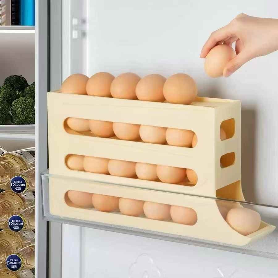 Porta Ovos Organizador Bandeja Geladeira Dispenser 2/4 Andare 30 Ovos Automatico Rolante -cod:G026