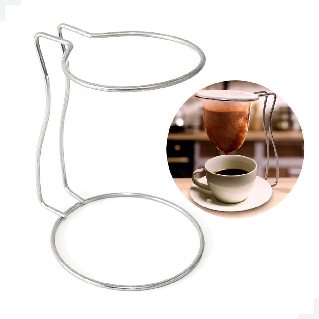 Suporte de Coador de Café Grande Cromado