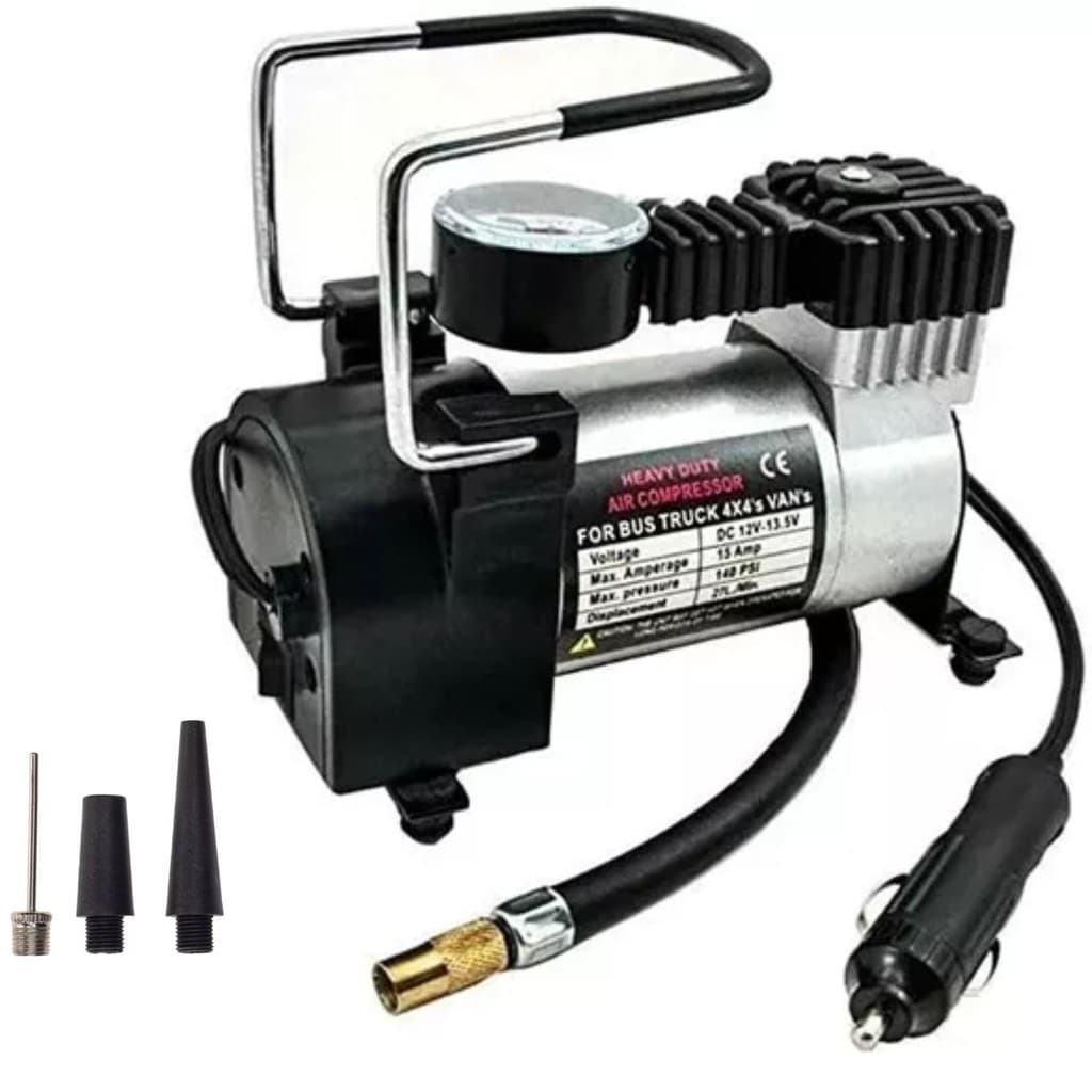 Bomba compressor De Ar Portátil Veicular para Carro e Bicicleta