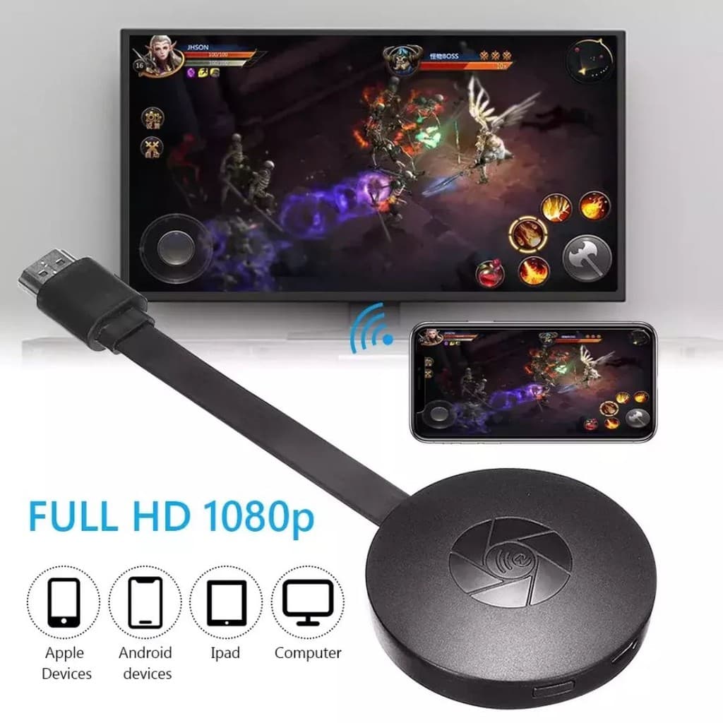 Dongle HDMI WiFi 4K | Adaptador de Espelhamento de Tela para TV AirPlay Miracast DLNA