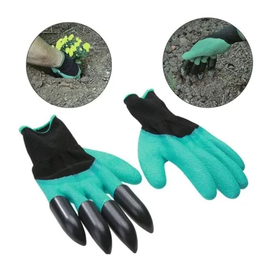 Luva de Jardinagem com Garras - Perfeita para Plantio e Escavação Eficiente