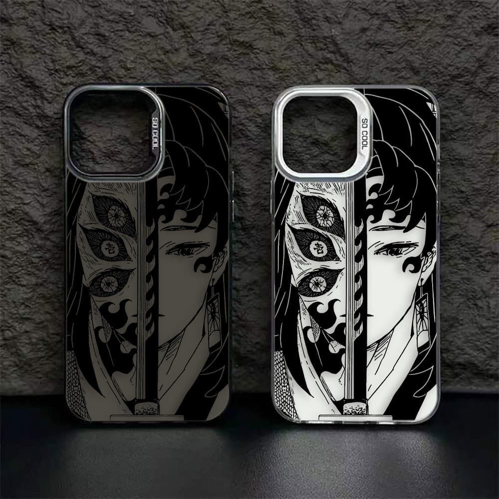 Anime Demon Slayer K-Kimetsu No Yaiba Furo Grande Laser Capa De Celular Samsung A73 A72 A71 A55 A54 A53 A52 A51 A50 S30 S24 S23 S21 S20 S20 FE S22 Nota20 J7PRIME ULTRA PLUS