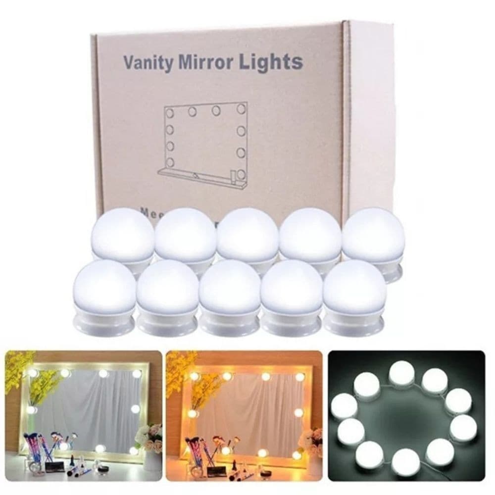 Kit Luz Camarim Profissional para Maquiagem 10 Lâmpadas LED