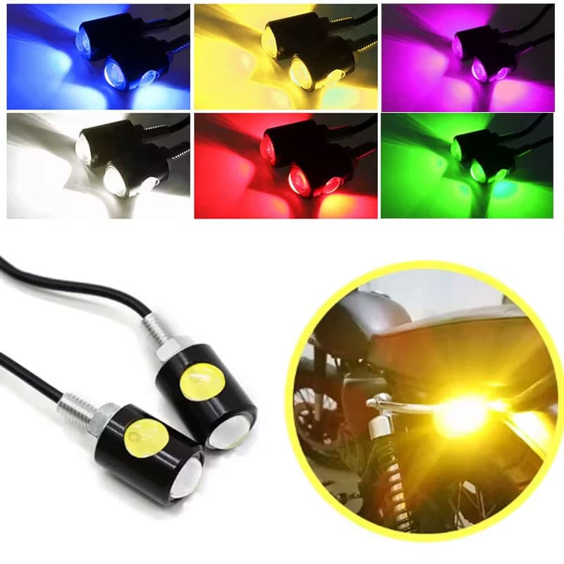 Luzes De Seta Para Motocicleta , Alumínio , Mini Indicador LED , Âmbar , Pisca-, Luz Diurna , Placa De Identificação