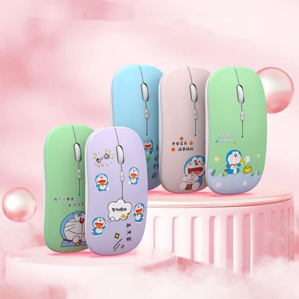 Mouse Sem Fio Bonito Dos Desenhos Animados 2.4G USB Bluetooth Opcional Kawaii Ratos Silencioso Computador Gamer Mause Pa