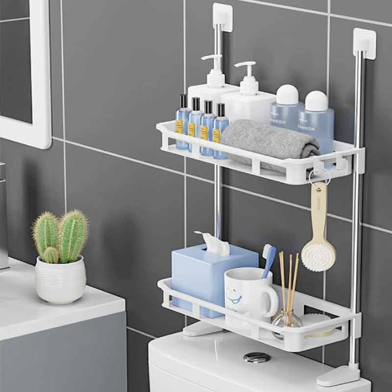 Suporte Para Banheiro 2 andares Cozinha Adesivo Autocolante Prateleira Nicho Decorativo Plástico Leve