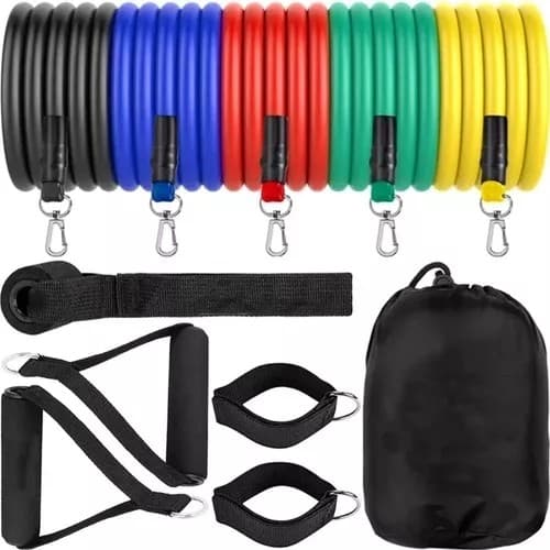 Conjunto Tubing 11 Peças: Elásticos de Látex para Tonificação e Definição dos Músculos