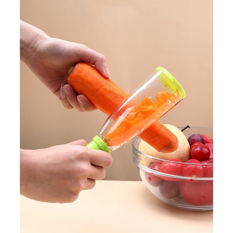Descascador De Alimentos Com Reservatório Para Frutas Legumes -  Cozinha Descascador VERDE