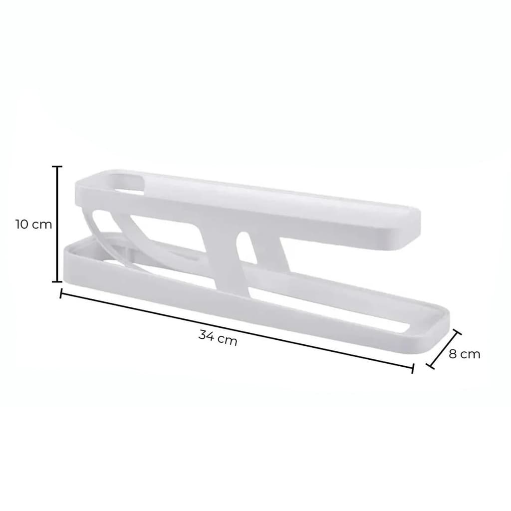 Porta Ovos Organizador de Geladeira Escorregador Roll Clear Fresh 2 andares - 15 Ovos