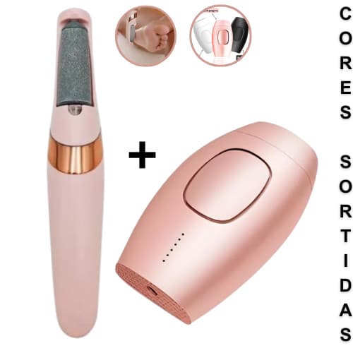 Kit Lixador de Pé Elétrico + Depilador Laser