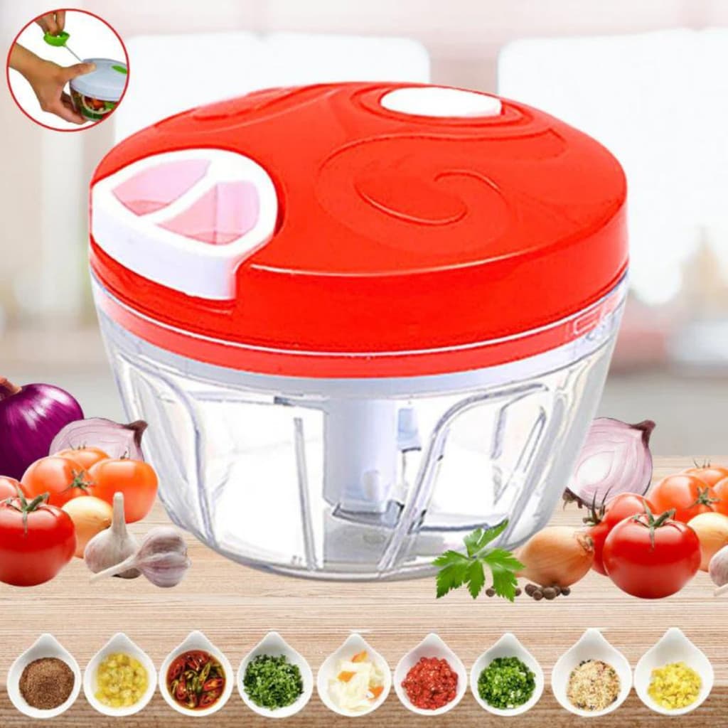 Processador Triturador Moedor De Alimentos Manual Alho e Alimentos 500ml