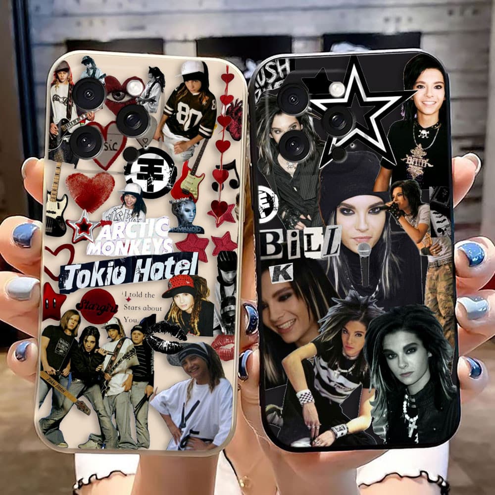 Cantor Tokio Hotel Bill Tom Kaulitz Capa De Telefone Com Foto Personalizada Para Iphone APPLE 16E 16 15 14 13 12 MINI 11