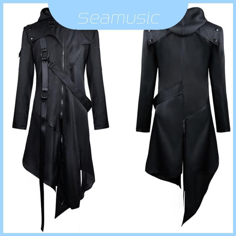 Casaco Gótico Masculino Premium Com Cauda De Andorinha Para Fantasia De Cosplay E Uniforme De Halloween