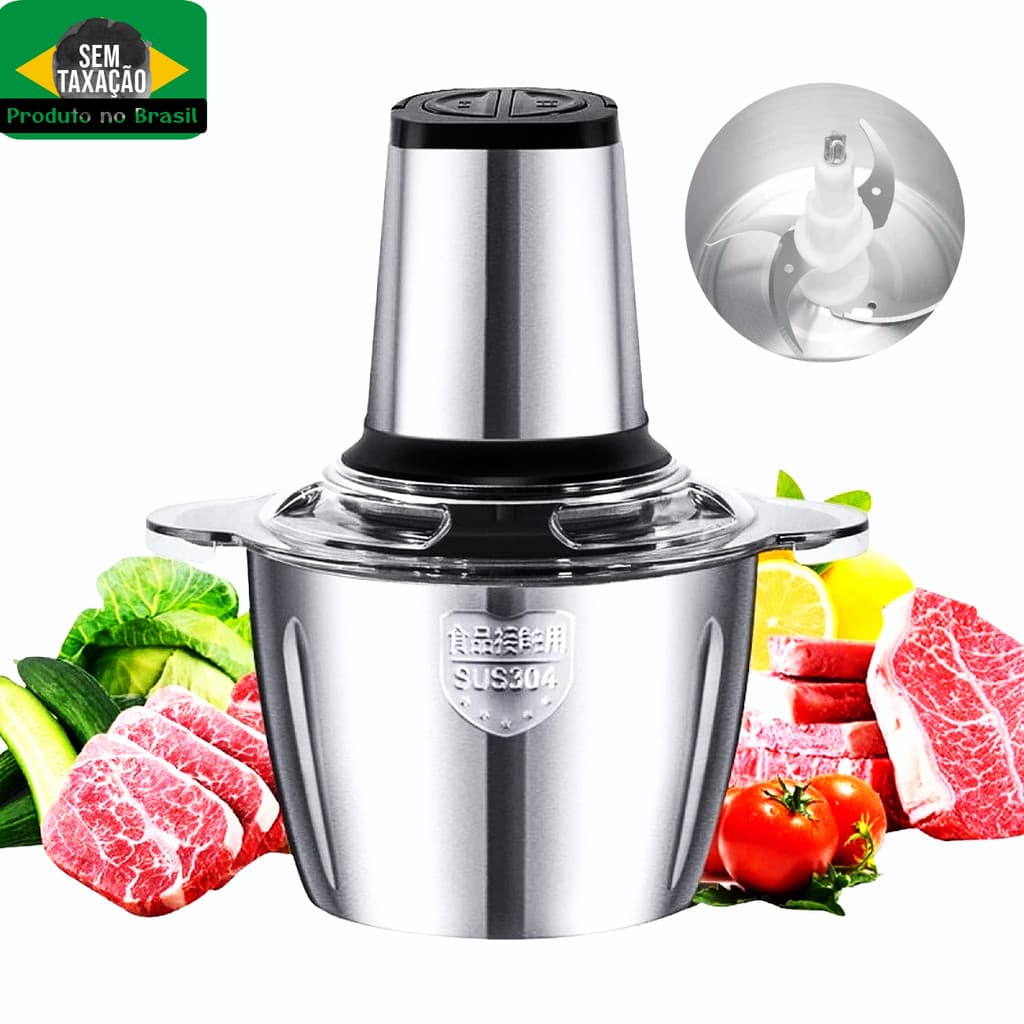 Picador Moedor De Legumes Temperos Carne 850W 4 Lâminas 110v