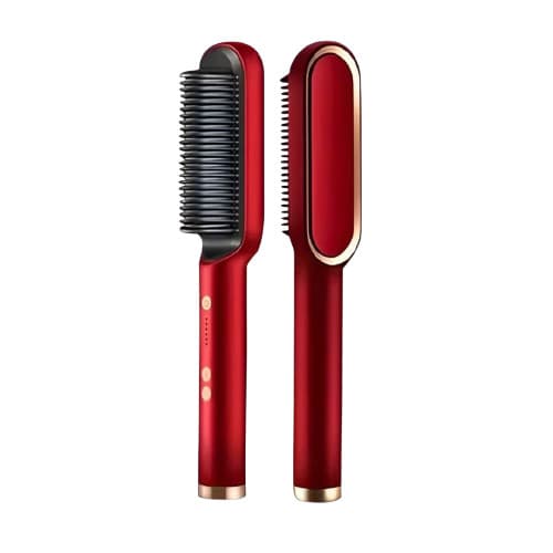 Escova Alisadora Elétrica Bivolt VERMELHO